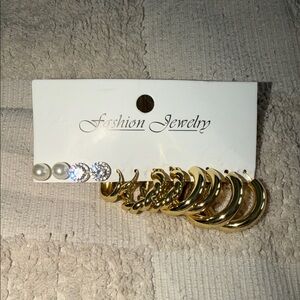 Gold Hoop and Stud Earring Set